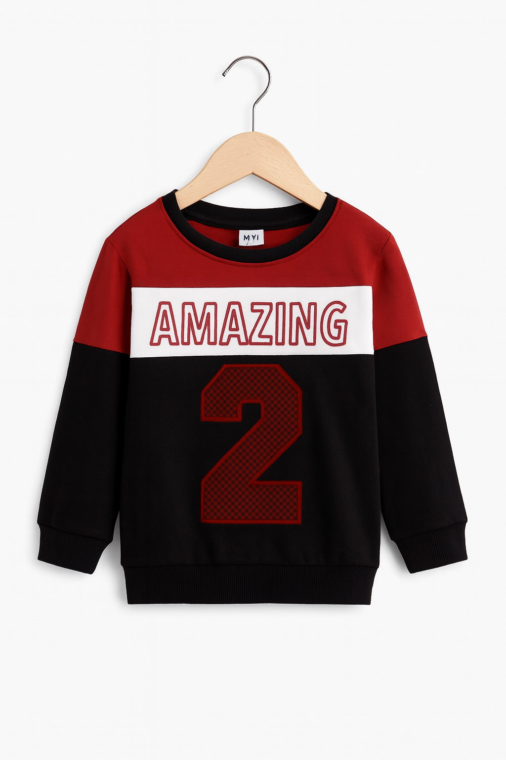 Baby Boy Amazing 2 Red & Black Sweatshirt With Pocket Trouser Long Sleeves Outfit