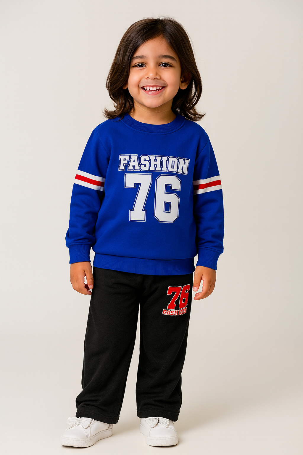 Baby Boy Fashion 76 SweatShirt With Pocket Trouser Long Sleaves Outfit Set