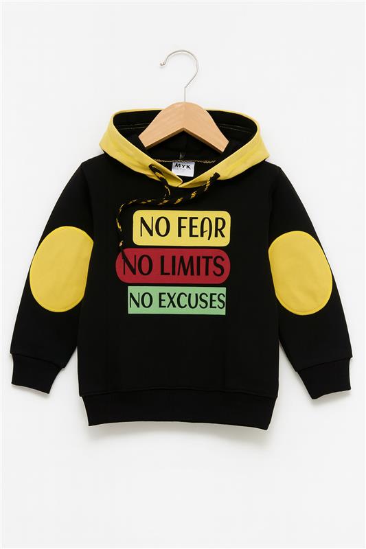 Baby Slogan Graphic Elbow Patch Colorblock Hoodie & Sweatpants