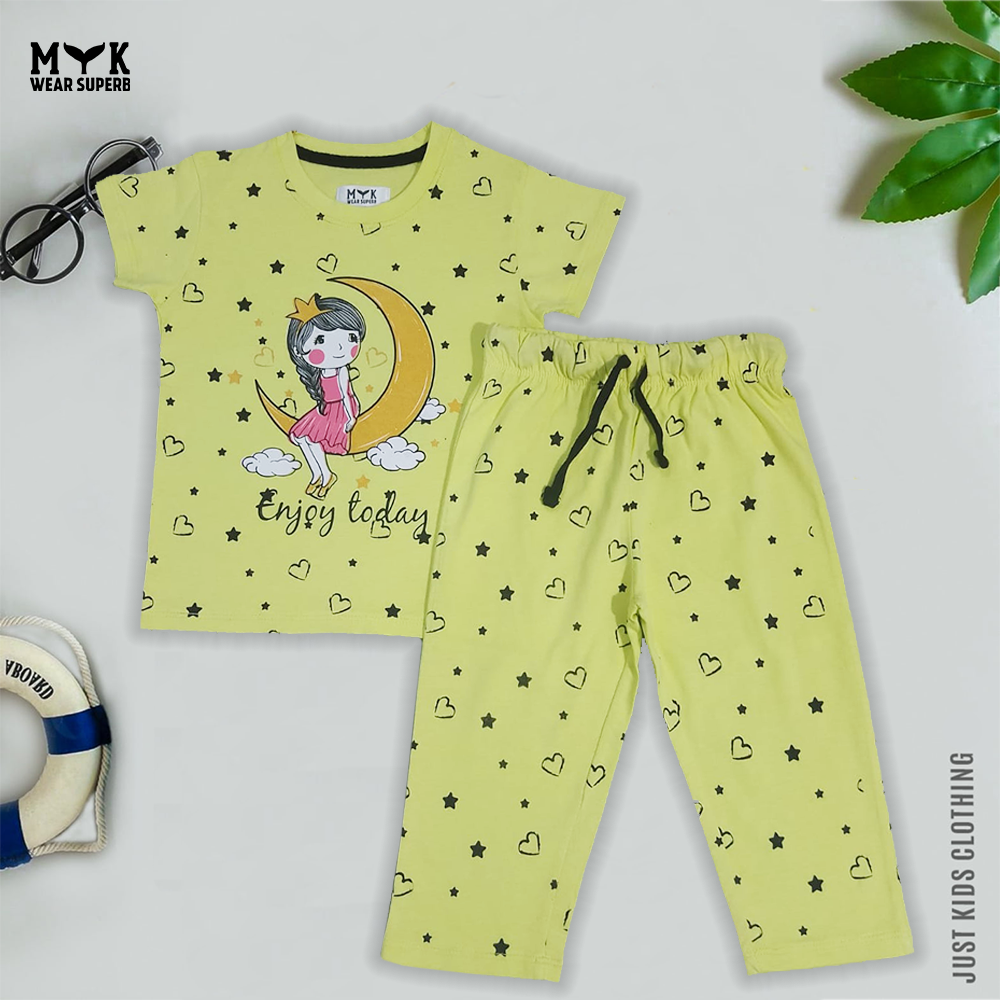 Fairy Yellow Trouser and Shirt Night Suit Set