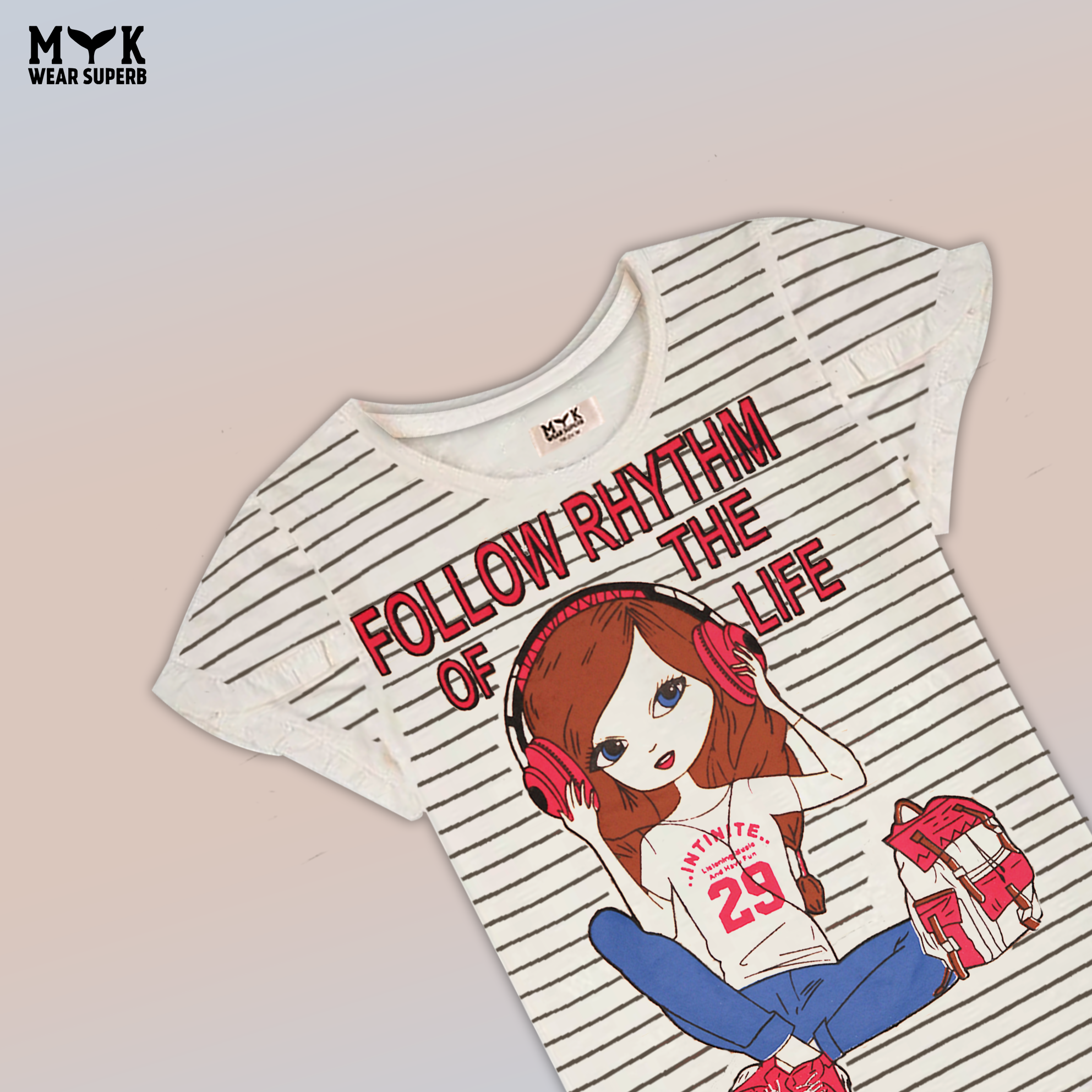 Fashion Girl print night suite white top and Red pajama – Cute & Comfy