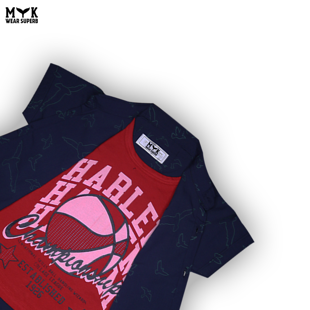 Boys Harlem Basketball Graphic Tee with Open Shirt