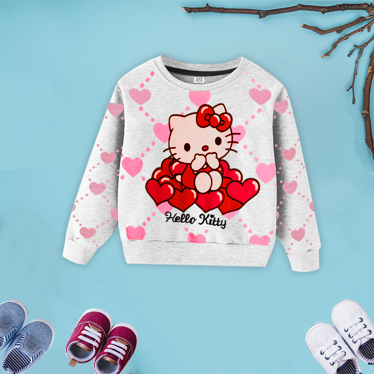Hello Kitty Print Girls Sweatshirt and Trouser in premium Quality Set