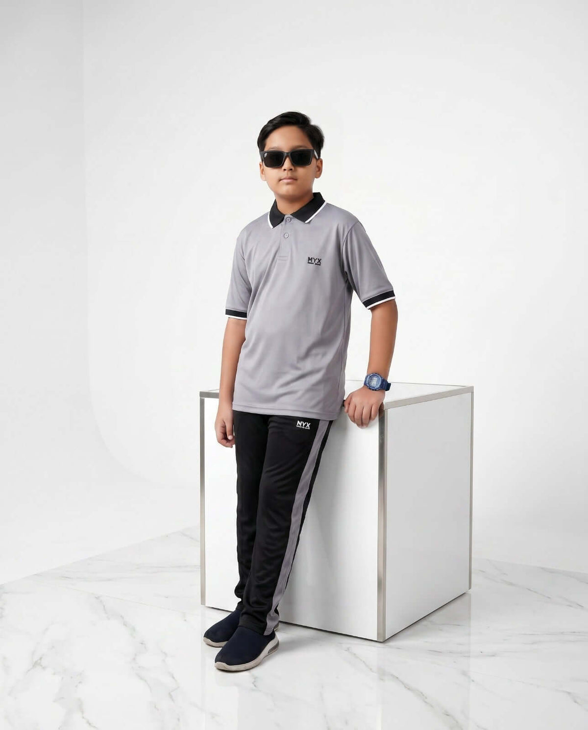 Kids Grey Tracksuit – Stylish Boys Casual Wear - MYK_Fatimas