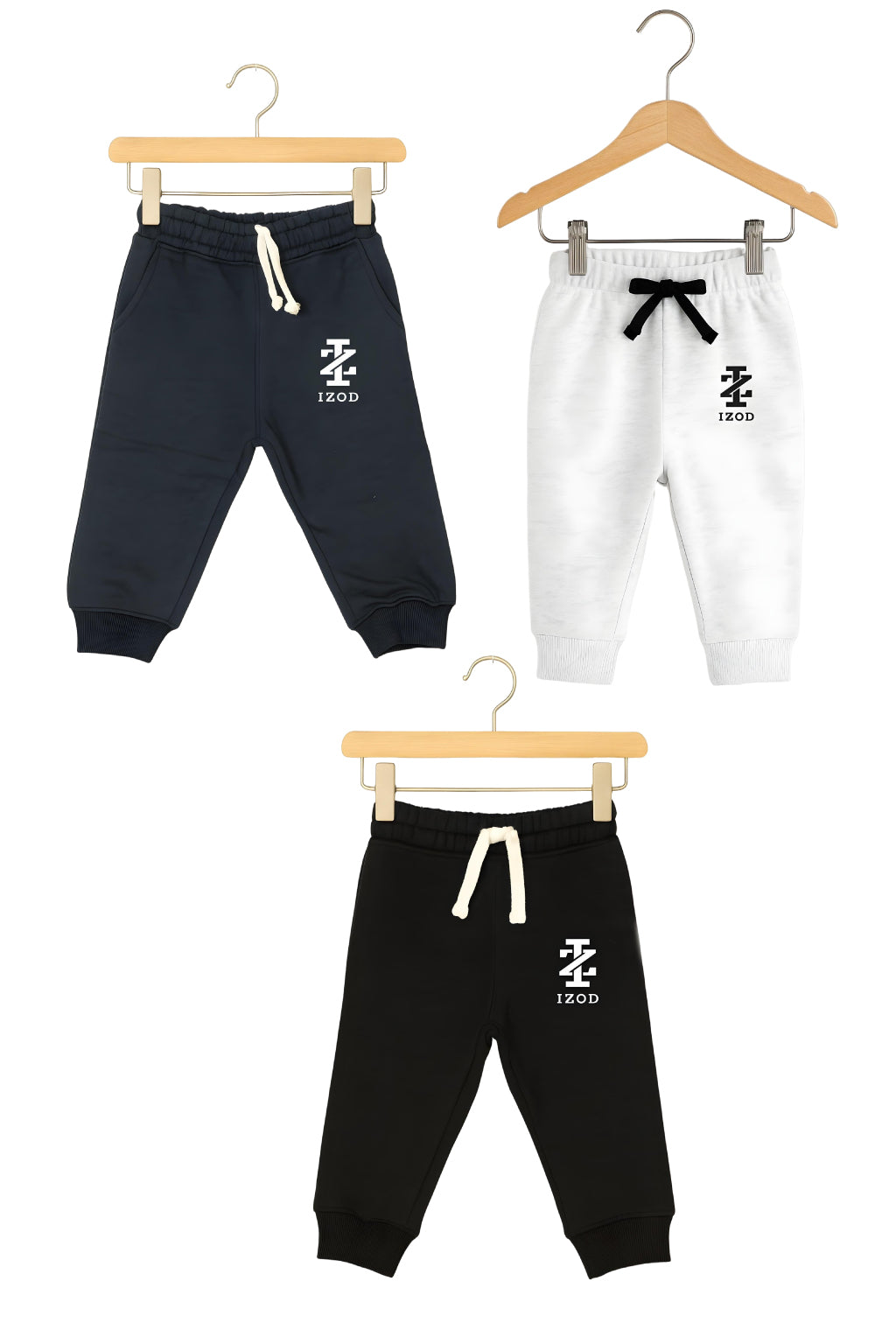 Set of 3 Joggers (Navy, Black & Light Grey) – IZ
