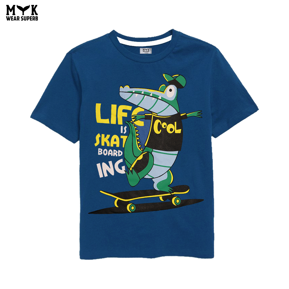 Cool Croc Skateboarding T-Shirt for Boys – Ocean Blue