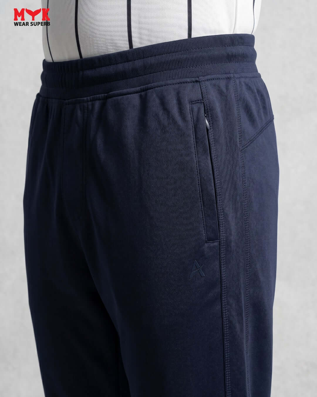 White & Navy Blue MYK Tracksuit