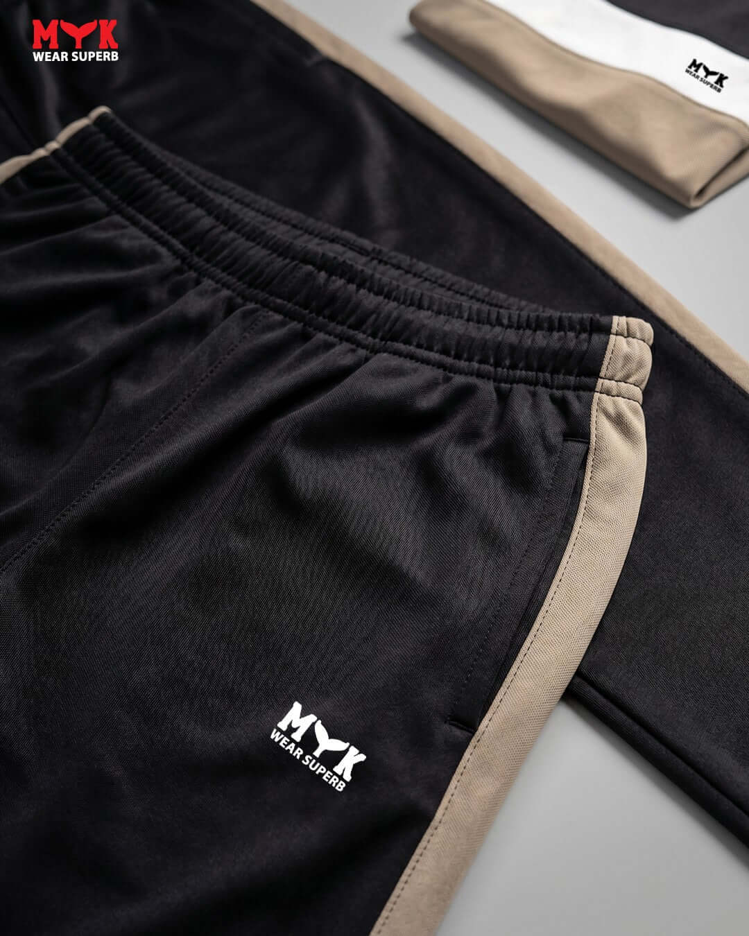 Black & Beige MYK Tracksuit