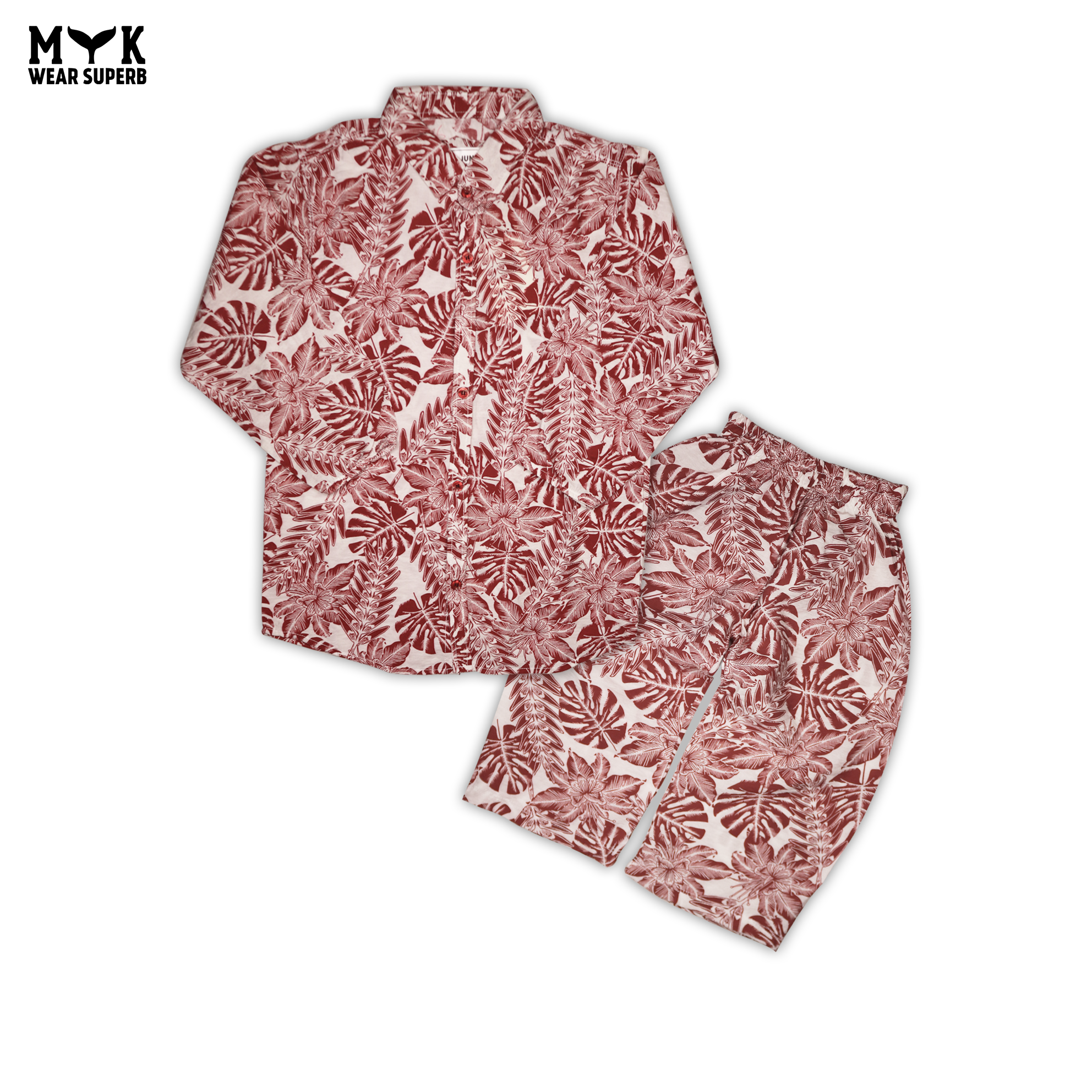 Tropical Leaf Print Summer Set