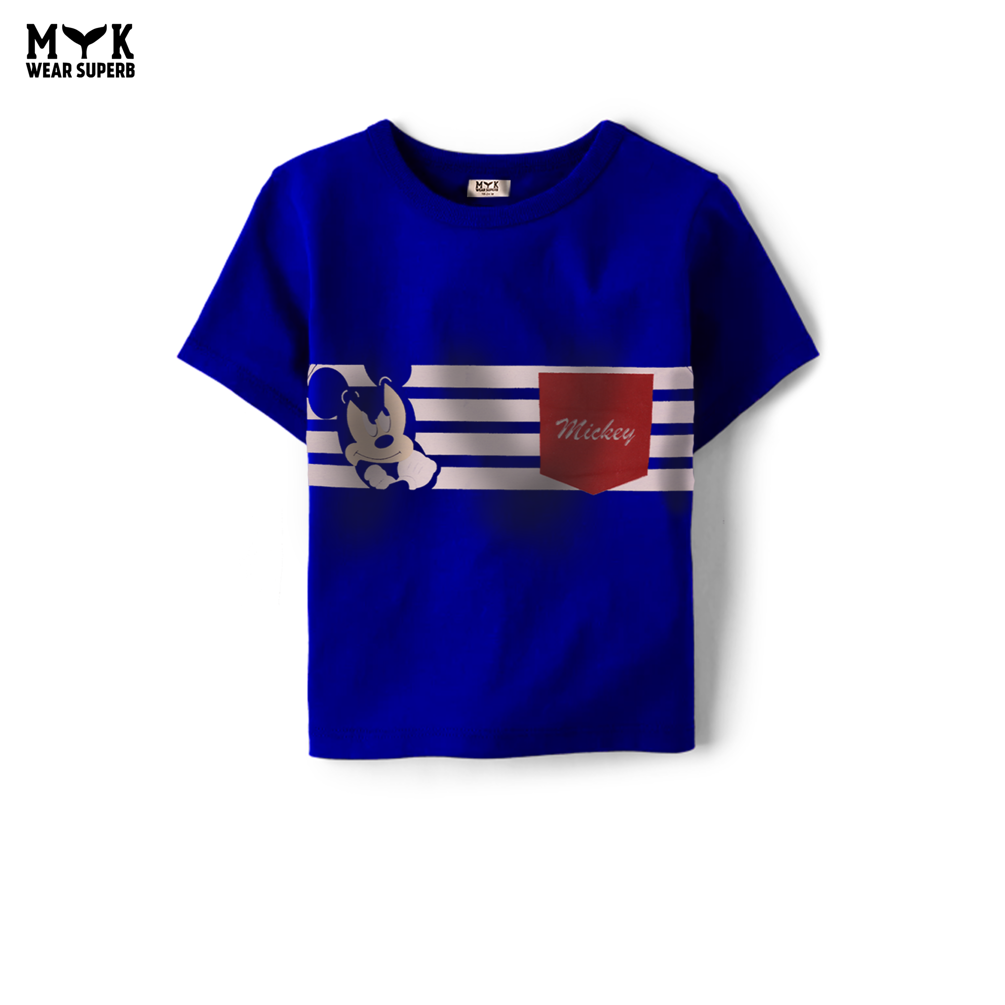 Mickey Blue Striped Summer Outfit for Kids