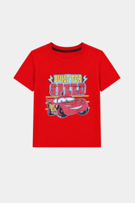 Boys Lightning Race Car T-Shirt & Shorts Set - Red & Black - MYK_Fatimas