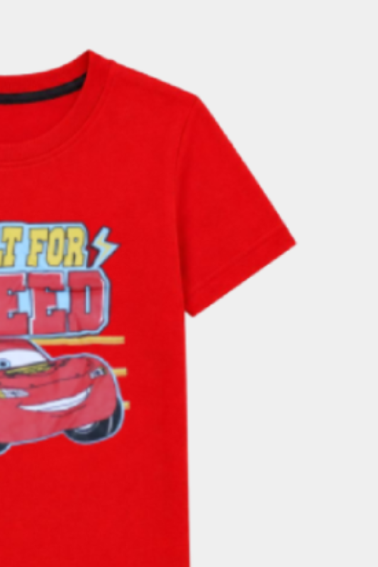 Boys Lightning Race Car T-Shirt & Shorts Set - Red & Black