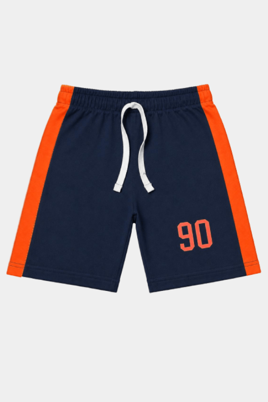 Boys Grey & Navy 90 Printed Shorts Set – Summer Outfit - MYK_Fatimas