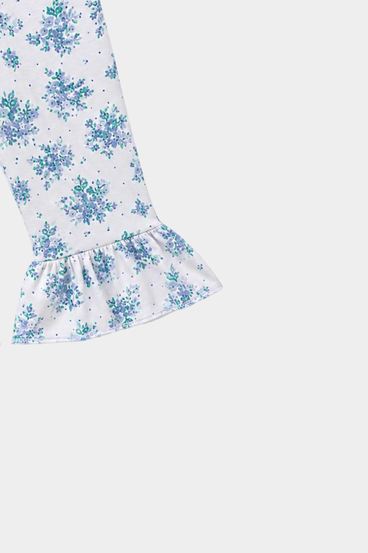 Girls Blue Floral Printed Summer Co-Ord Set for Kids Casual Wear - MYK_Fatimas