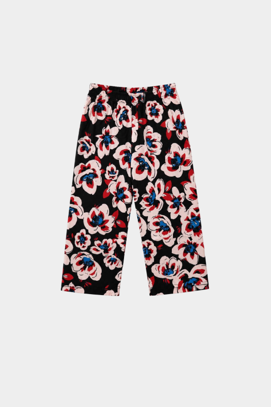 Girls Black Floral 3 Piece Summer Co-Ord Outfit Set for Kids - MYK_Fatimas