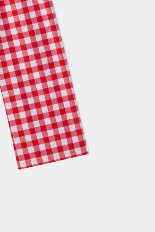 Girls Red Checkered 3 Piece Summer Co-Ord Suit for Kids - MYK_Fatimas