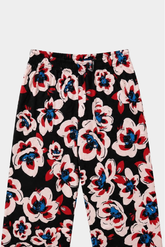 Girls Black Floral 3 Piece Summer Co-Ord Outfit Set for Kids - MYK_Fatimas