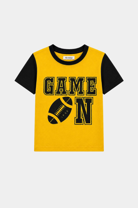 Boys Yellow & Black Game On Shorts Set – Summer Outfit