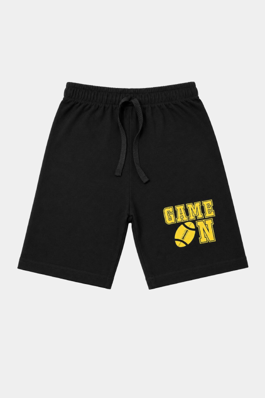 Boys Yellow & Black Game On Shorts Set – Summer Outfit