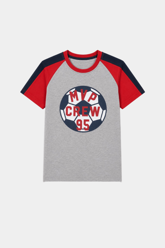 Boys Grey MVP Crew 95 Shorts Set – Summer Outfit - MYK_Fatimas