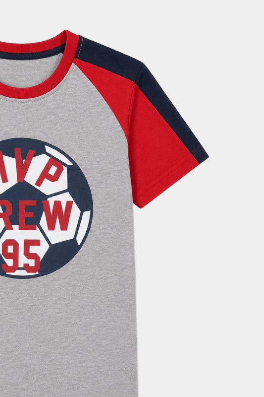 Boys Grey MVP Crew 95 Shorts Set – Summer Outfit - MYK_Fatimas