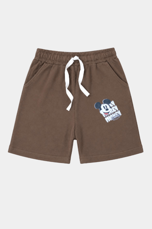 Boys Brown Cartoon Printed Nicker Shirt – Summer Outfit - MYK_Fatimas