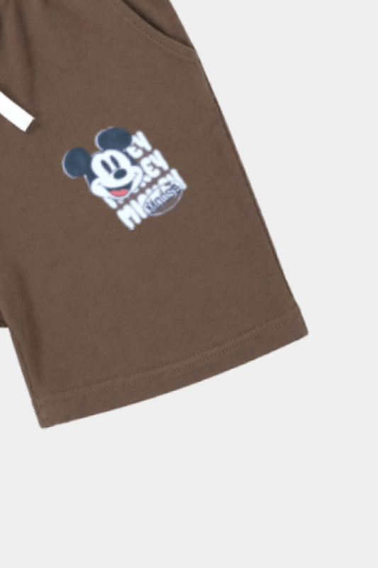 Boys Brown Cartoon Printed Nicker Shirt – Summer Outfit - MYK_Fatimas