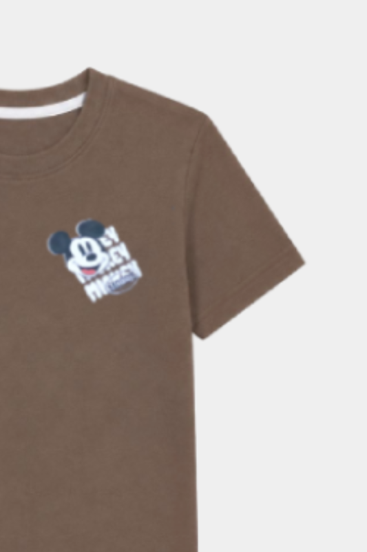 Boys Brown Cartoon Printed Nicker Shirt – Summer Outfit