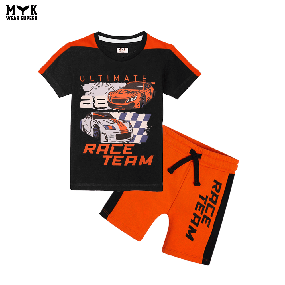 Ultimate Race Team Boys’ Summer Set – Black & Orange