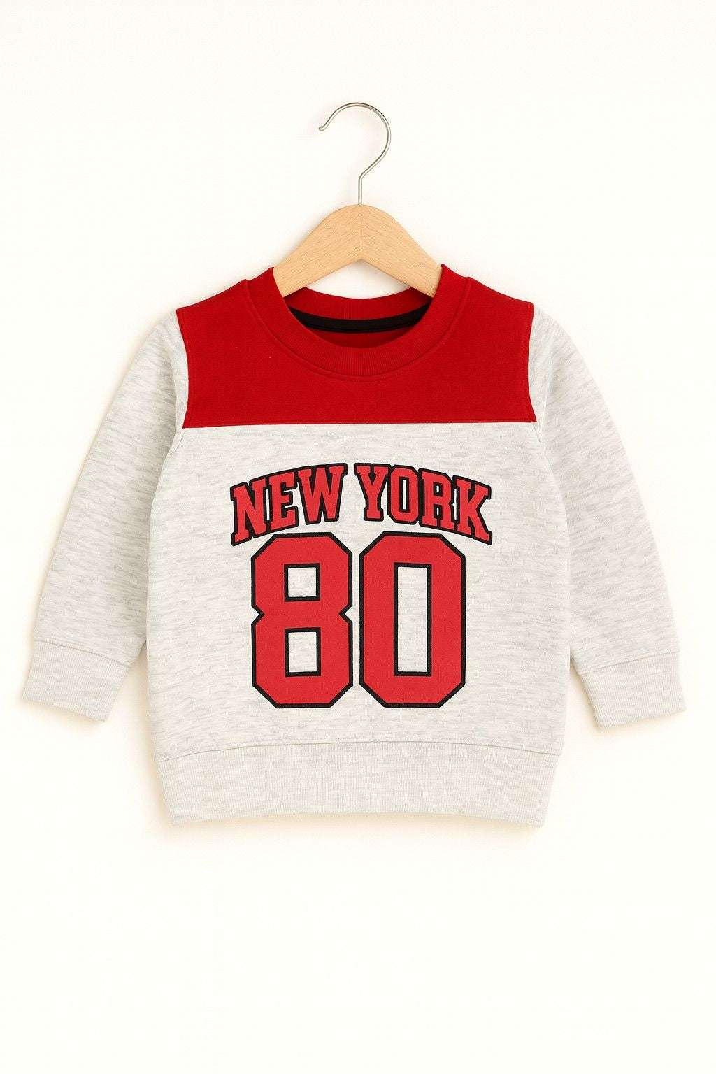 New York 80 Kids Tracksuit Red Grey Sporty Set