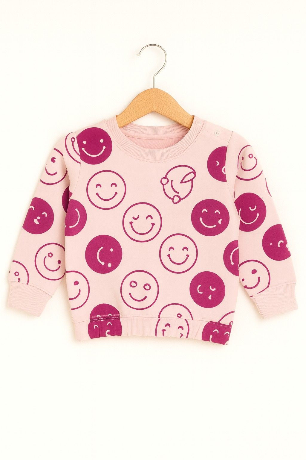 Pink Smiley Face Kids Tracksuit Fun Playful Set