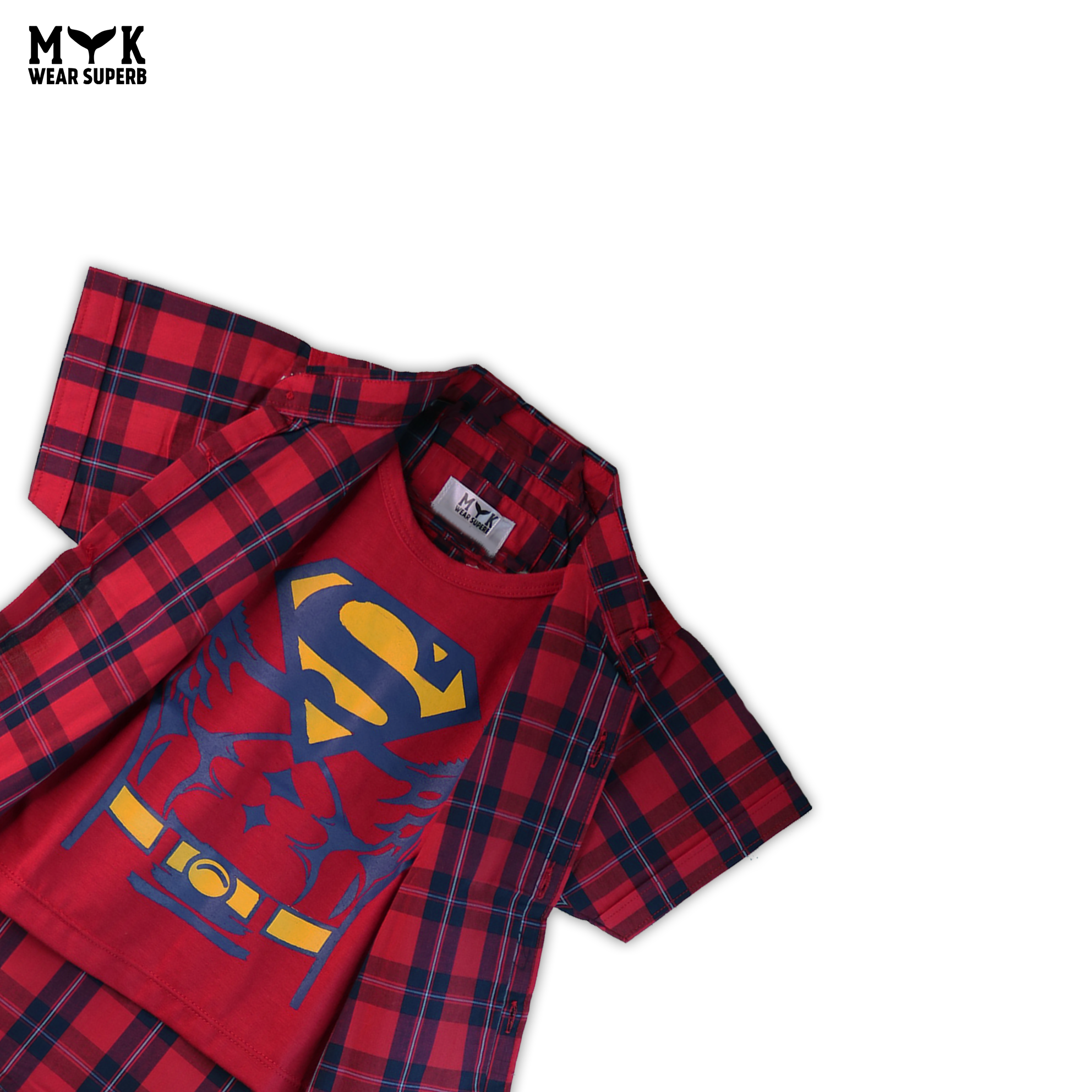 Red Hero Open Casual Shirt Set