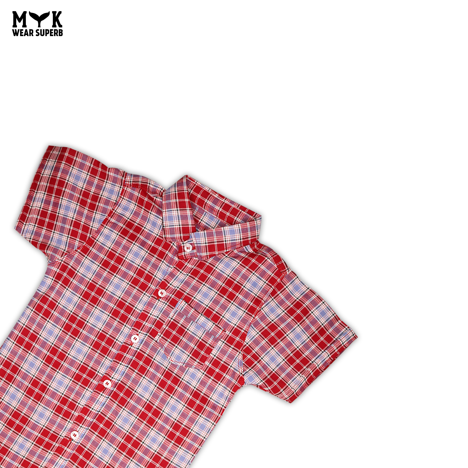 Classic Red Plaid Boys' Summer Shirt – Stylish & Comfortable