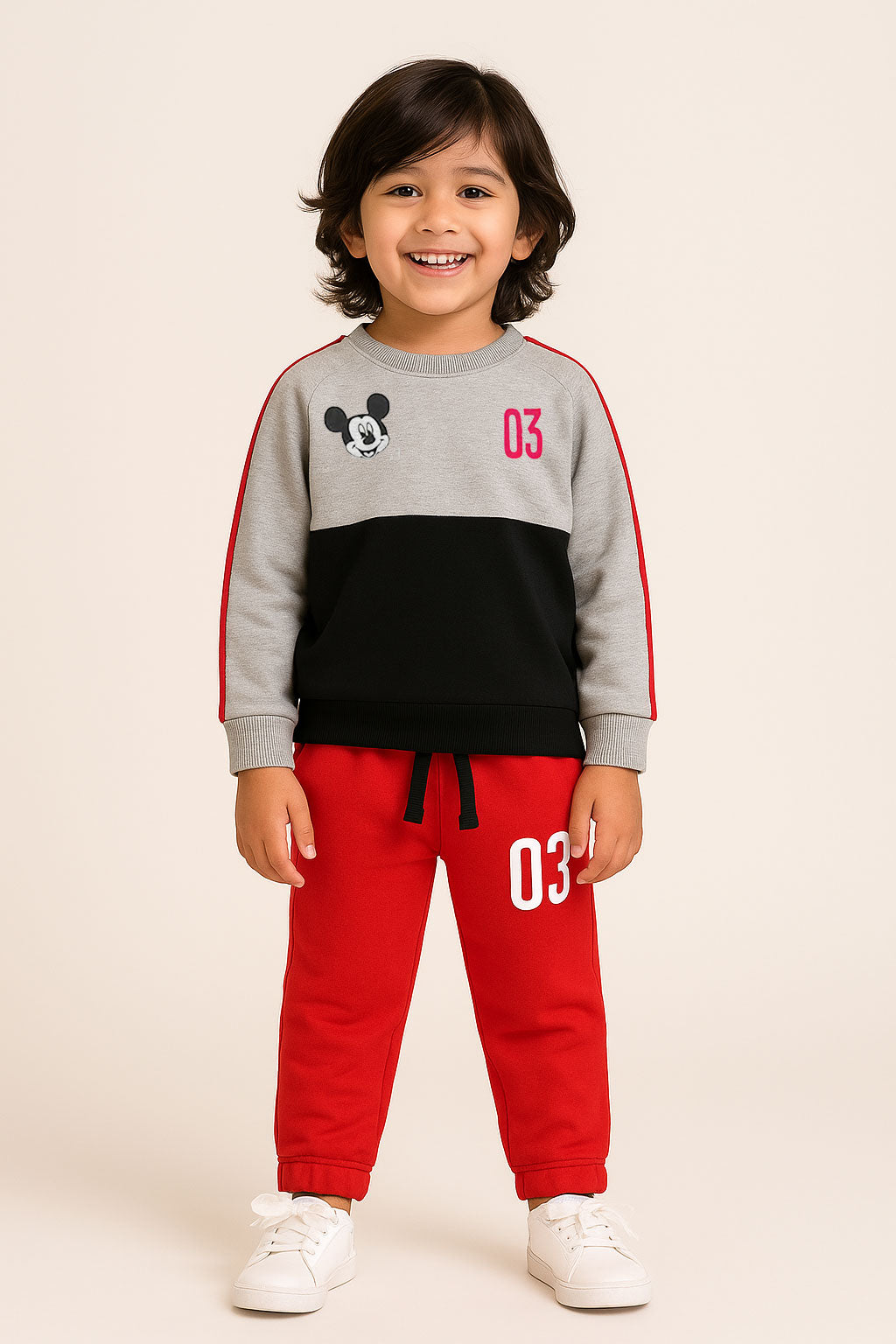 Mickey Mouse Little Boys Fleece Sweatshirt & Pocket Trouser