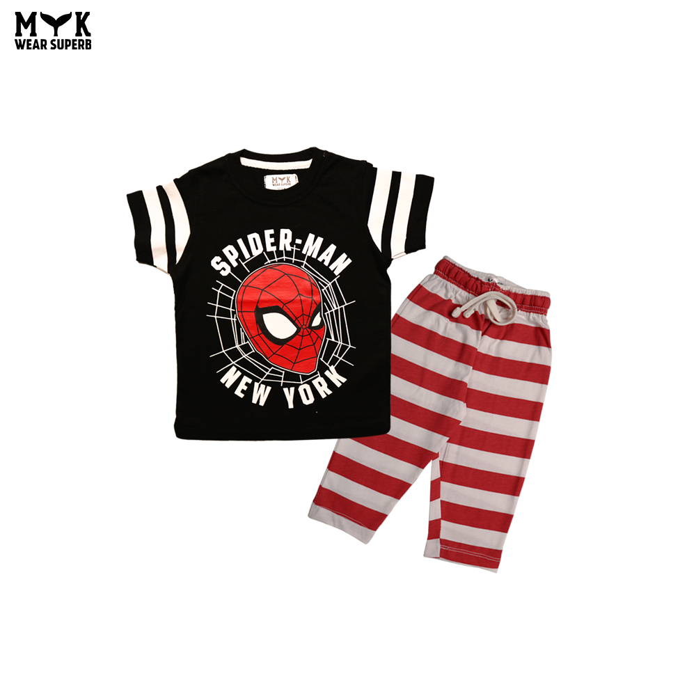 Spiderman New York T-Shirt & Striped Pajama Set