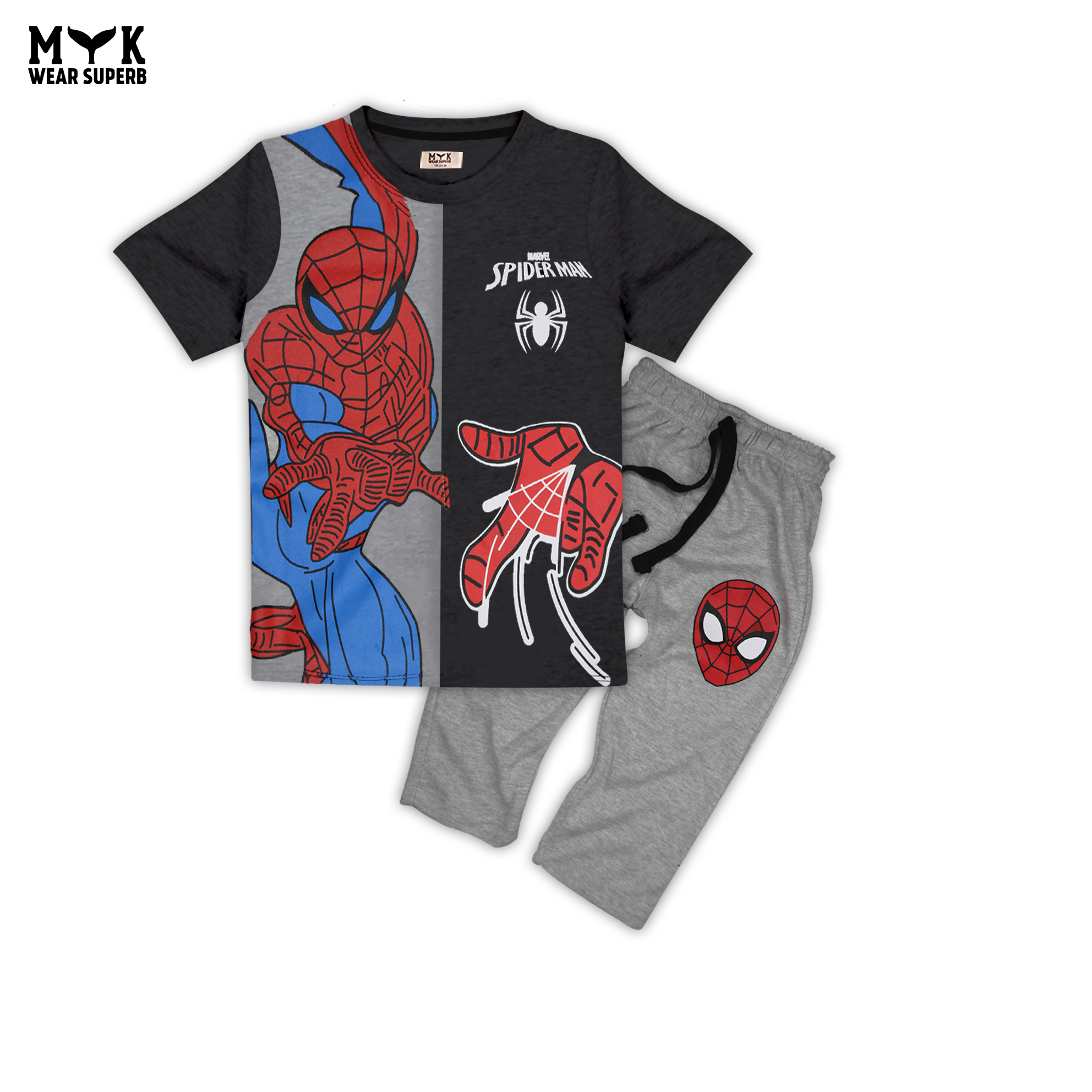 Spiderman Hero Action Summer Outfit for Kids