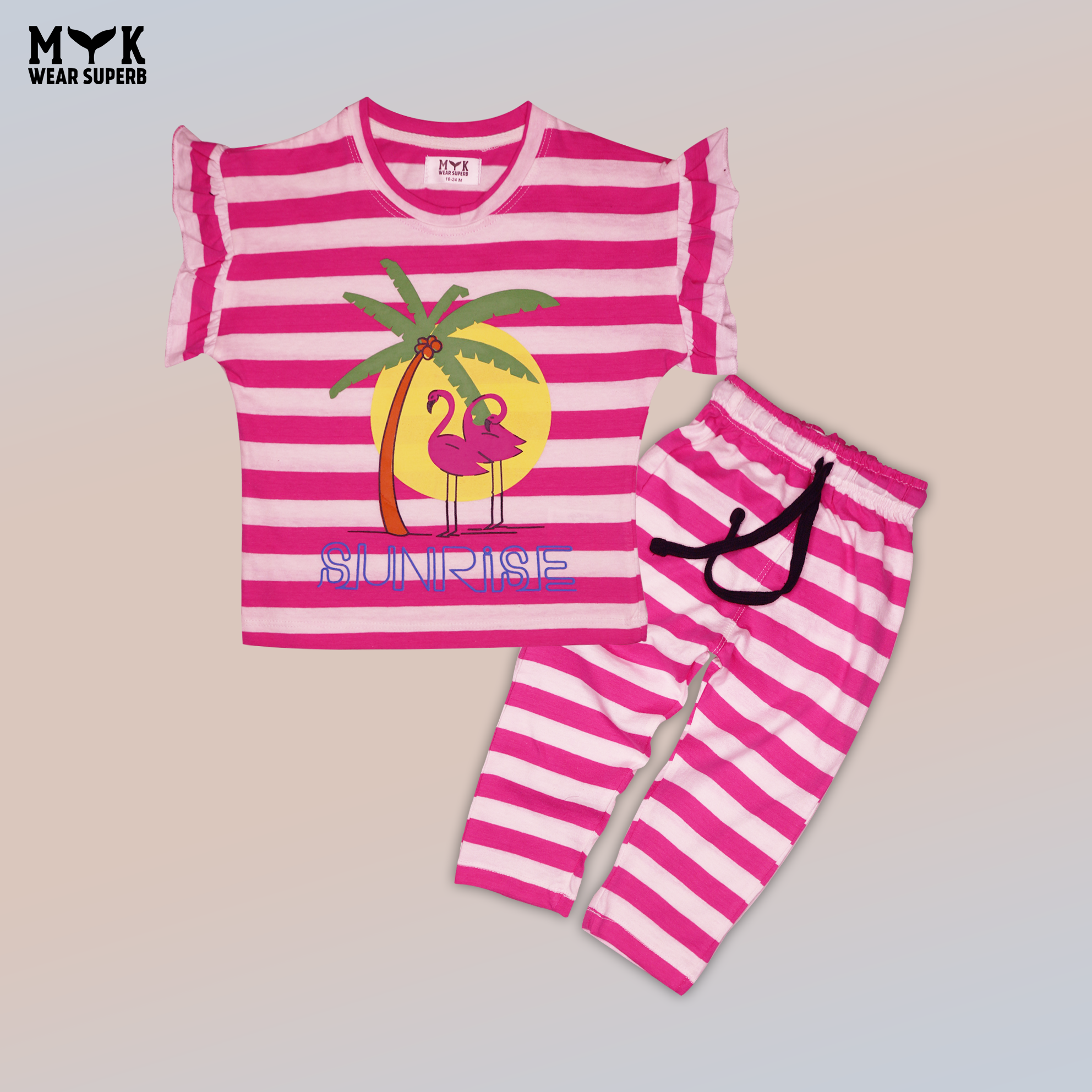 Girls' Pink & White Striped Summer Outfit