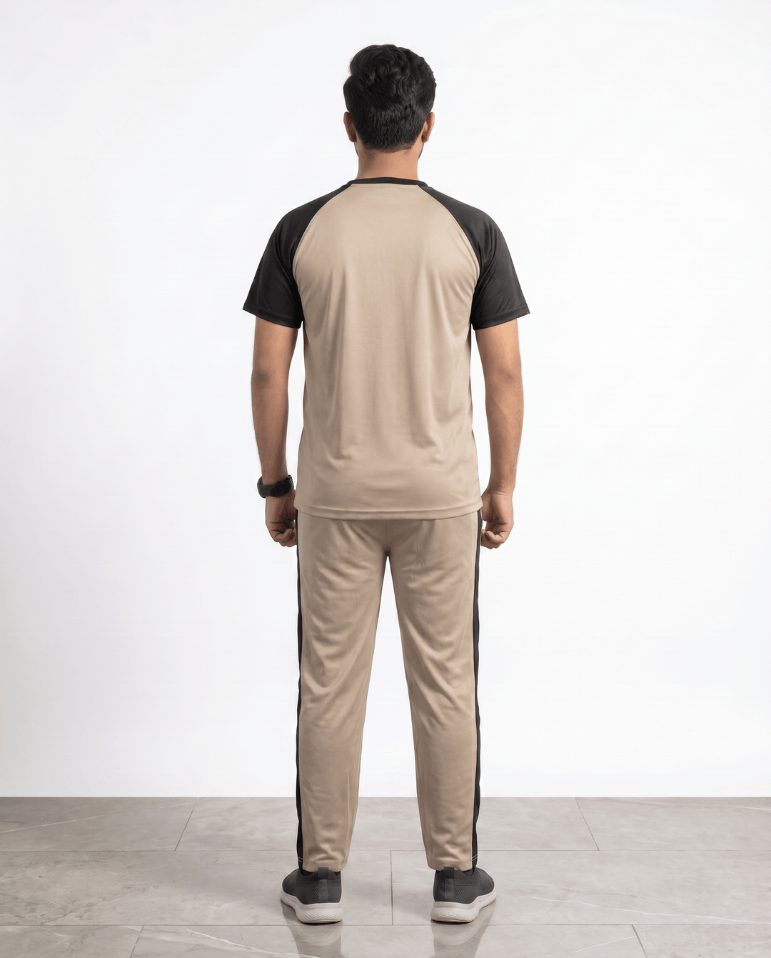 Beige & Black Raglan Tracksuit