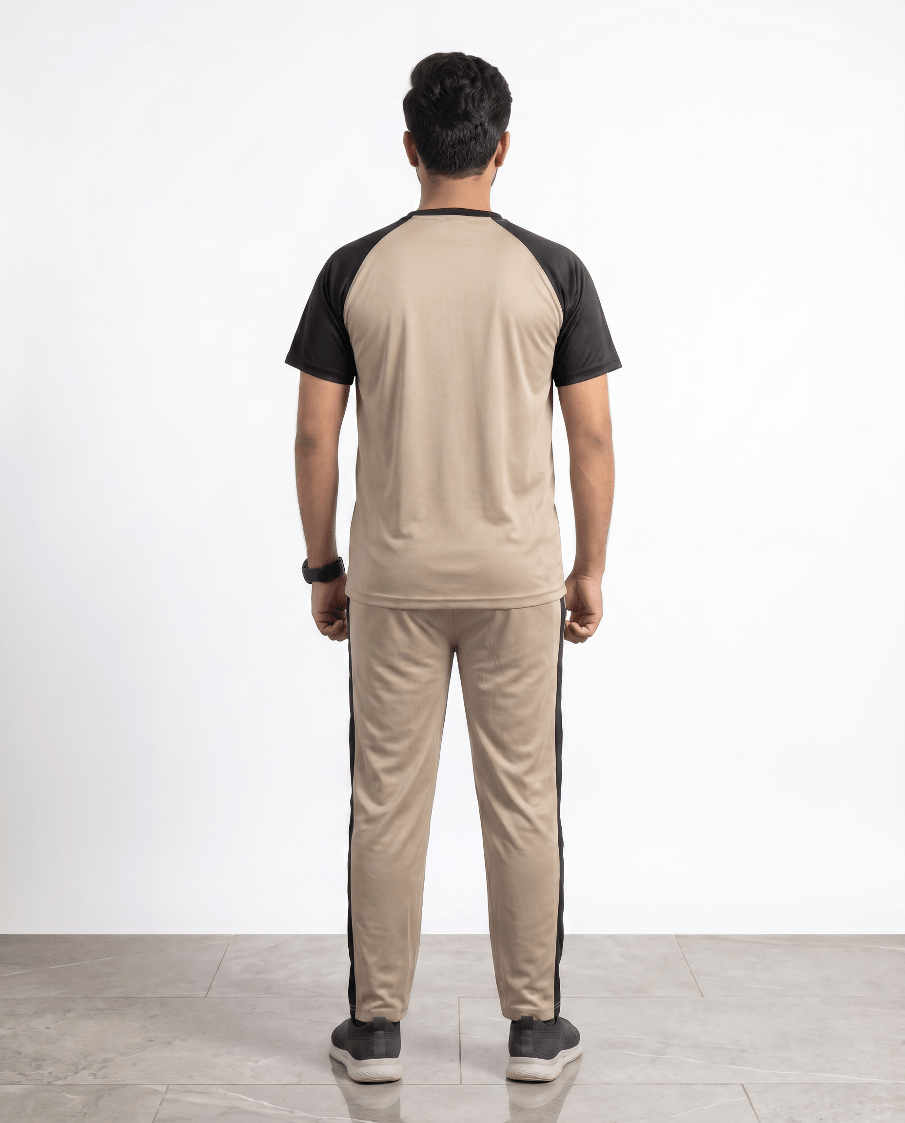 Beige & Black Raglan Tracksuit