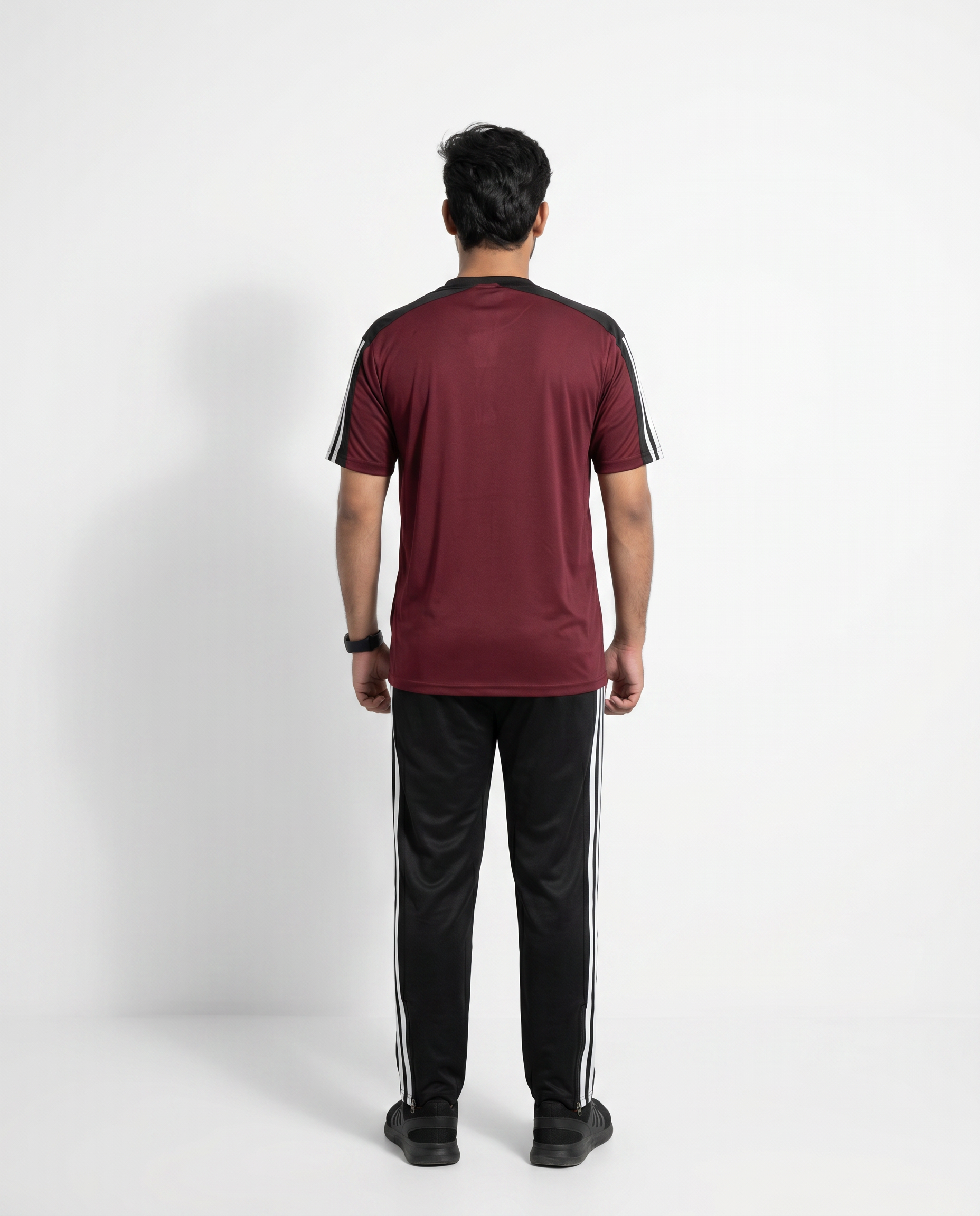 Men’s Maroon & Black Tracksuit – MYK Summer Set