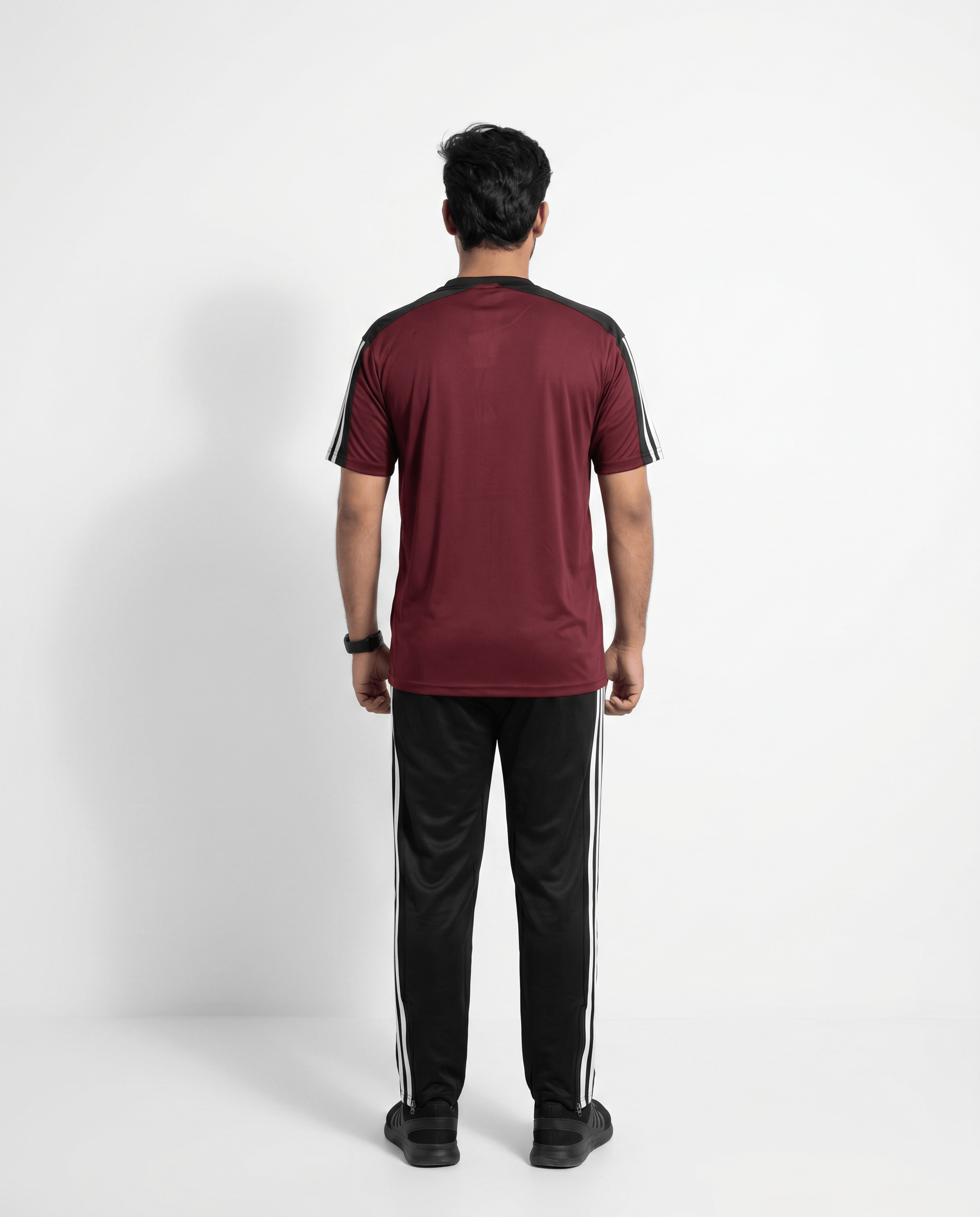 Men’s Maroon & Black Tracksuit – MYK Summer Set - MYK_Fatimas