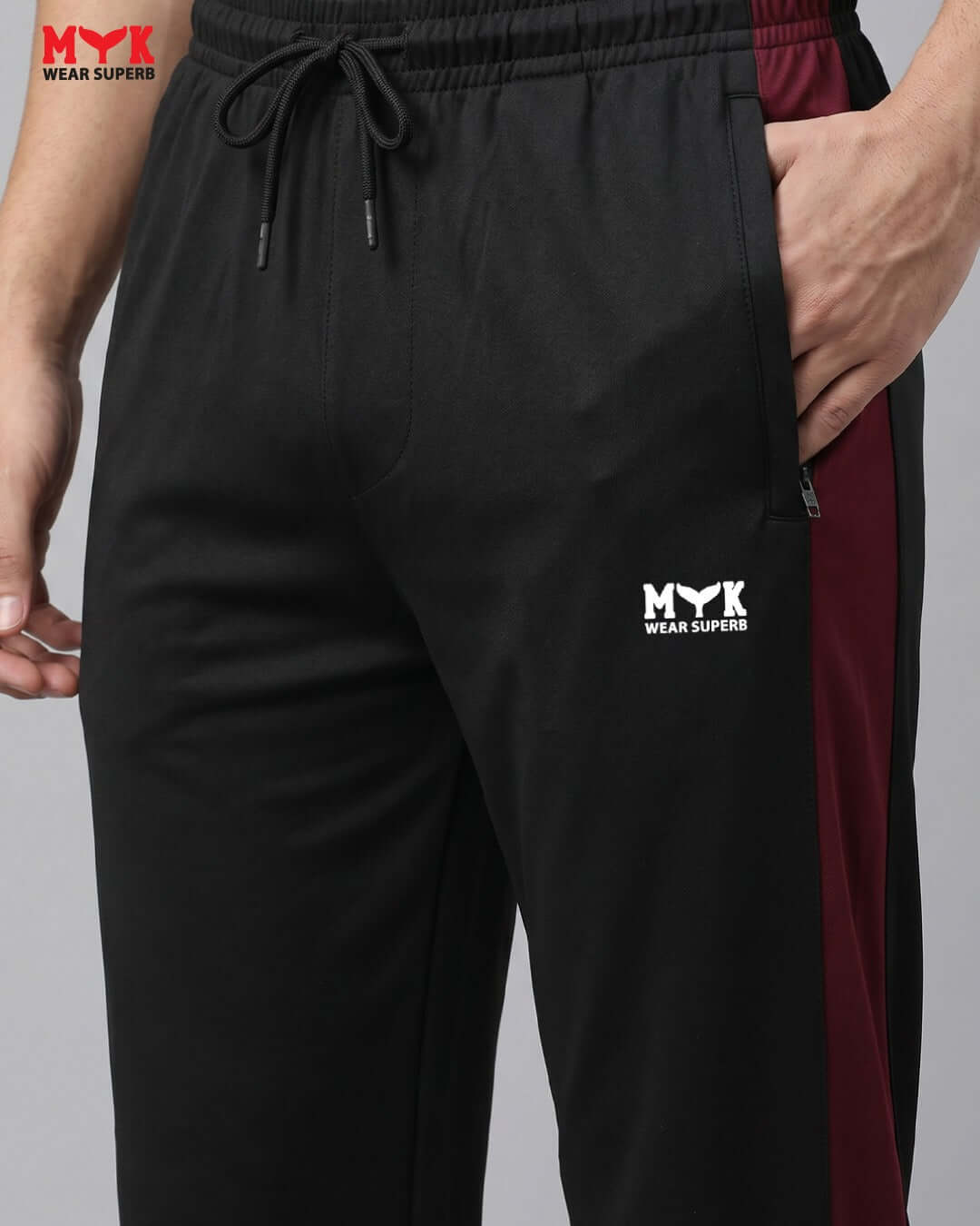 Men’s Maroon & Black MYK Tracksuit – Polo Shirt Trouser Set - MYK_Fatimas