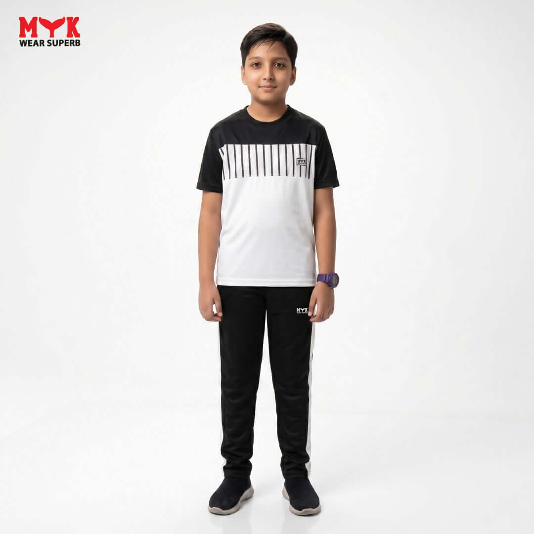 Kids Black & White Tracksuit - MYK_Fatimas