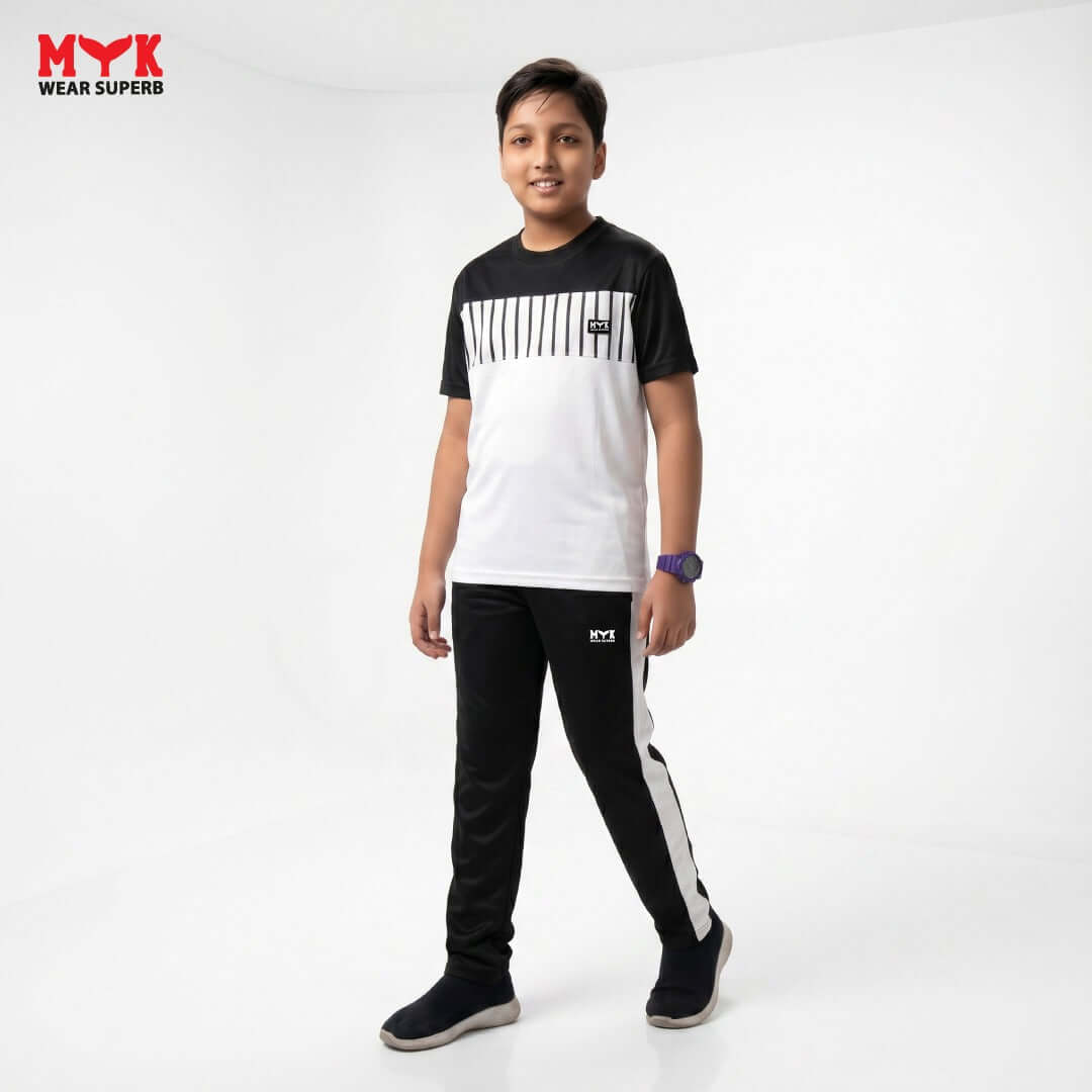 Kids Black & White Tracksuit - MYK_Fatimas