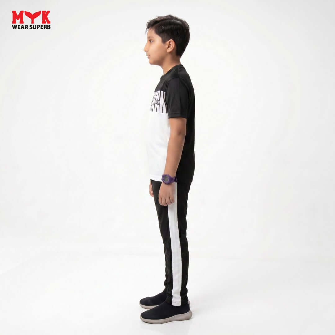 Kids Black & White Tracksuit - MYK_Fatimas