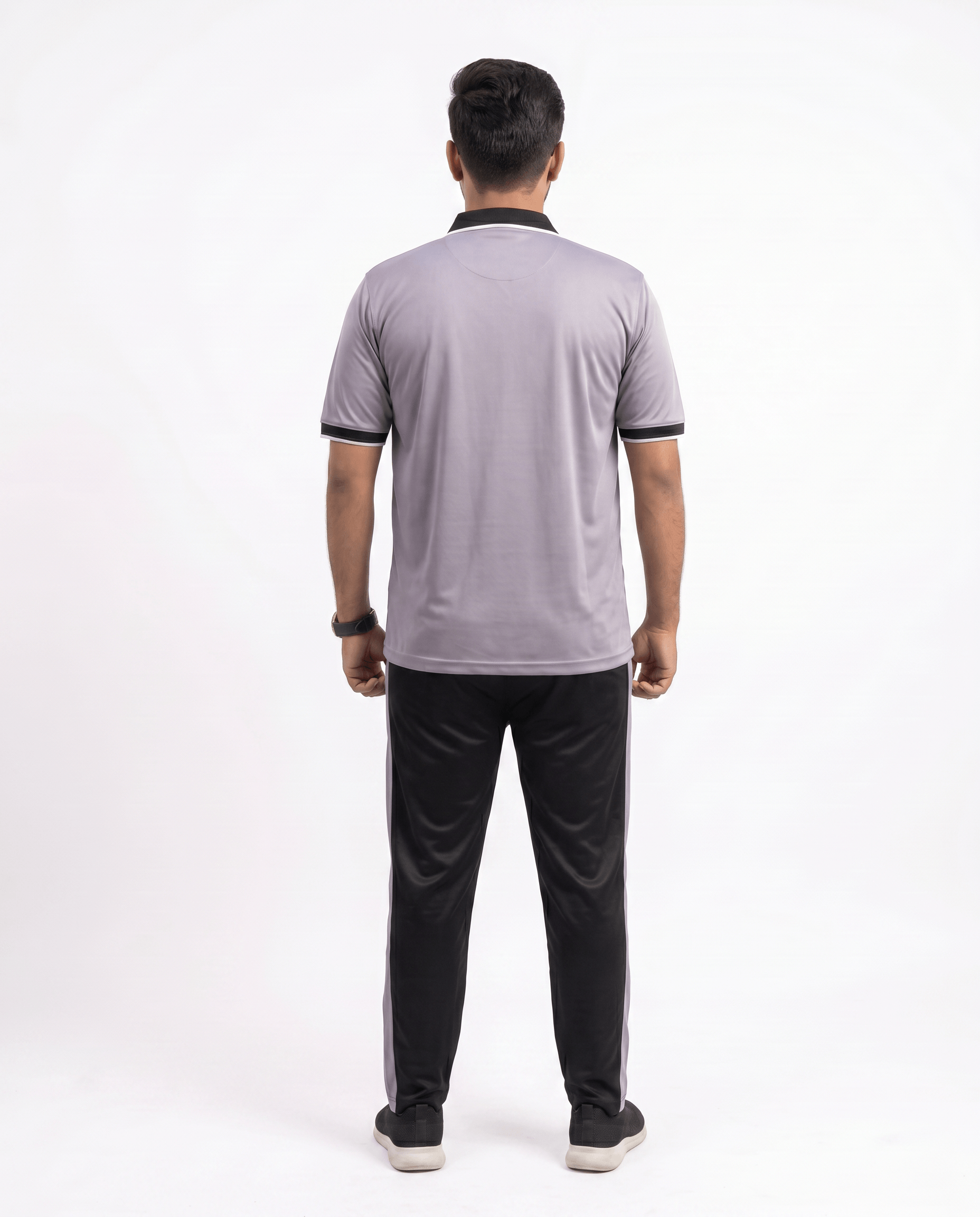 Men’s Light Grey & Black Polo Tracksuit – MYK Summer Set - MYK_Fatimas