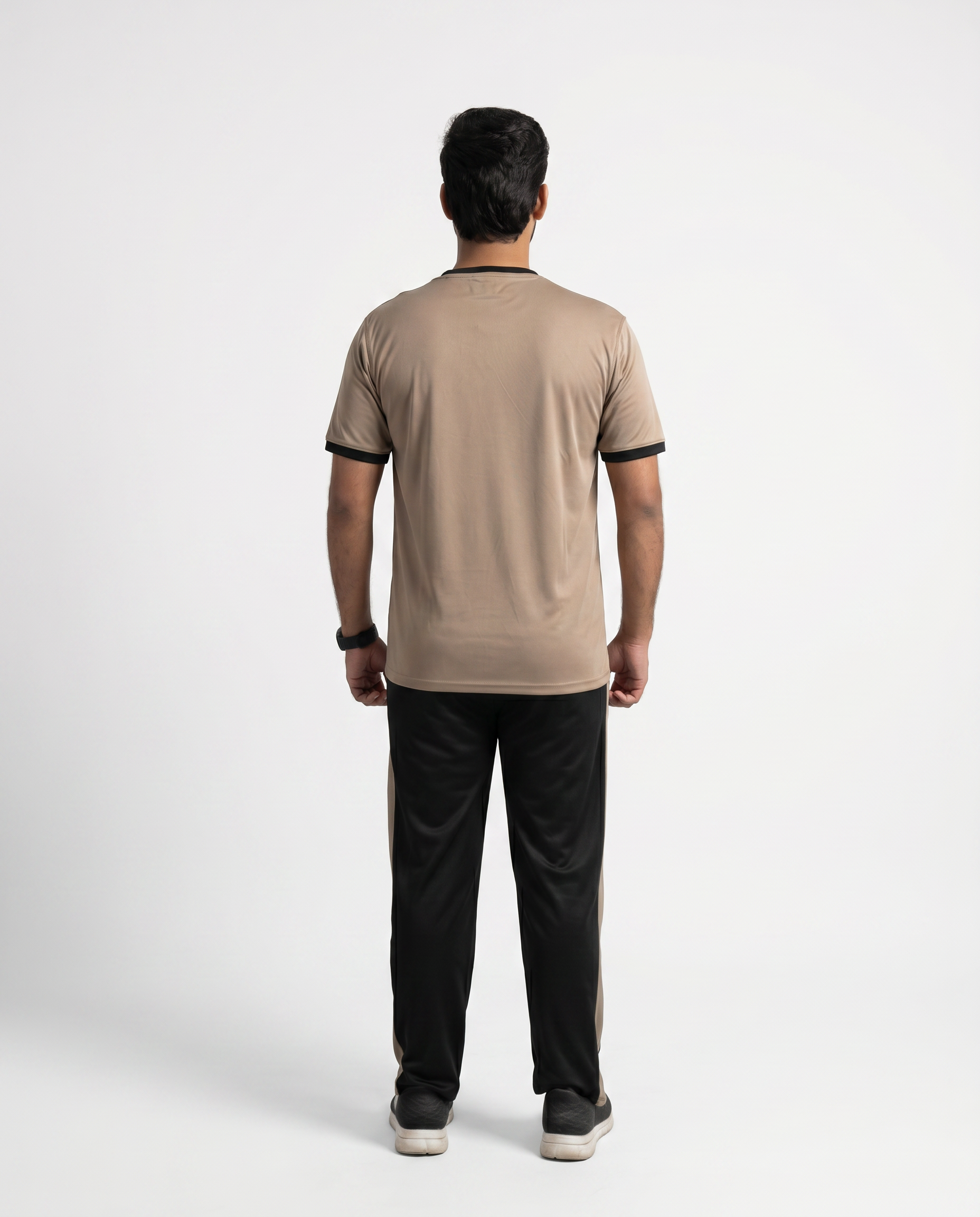 Men’s Beige & Black Graphic Tracksuit – MYK Summer Set