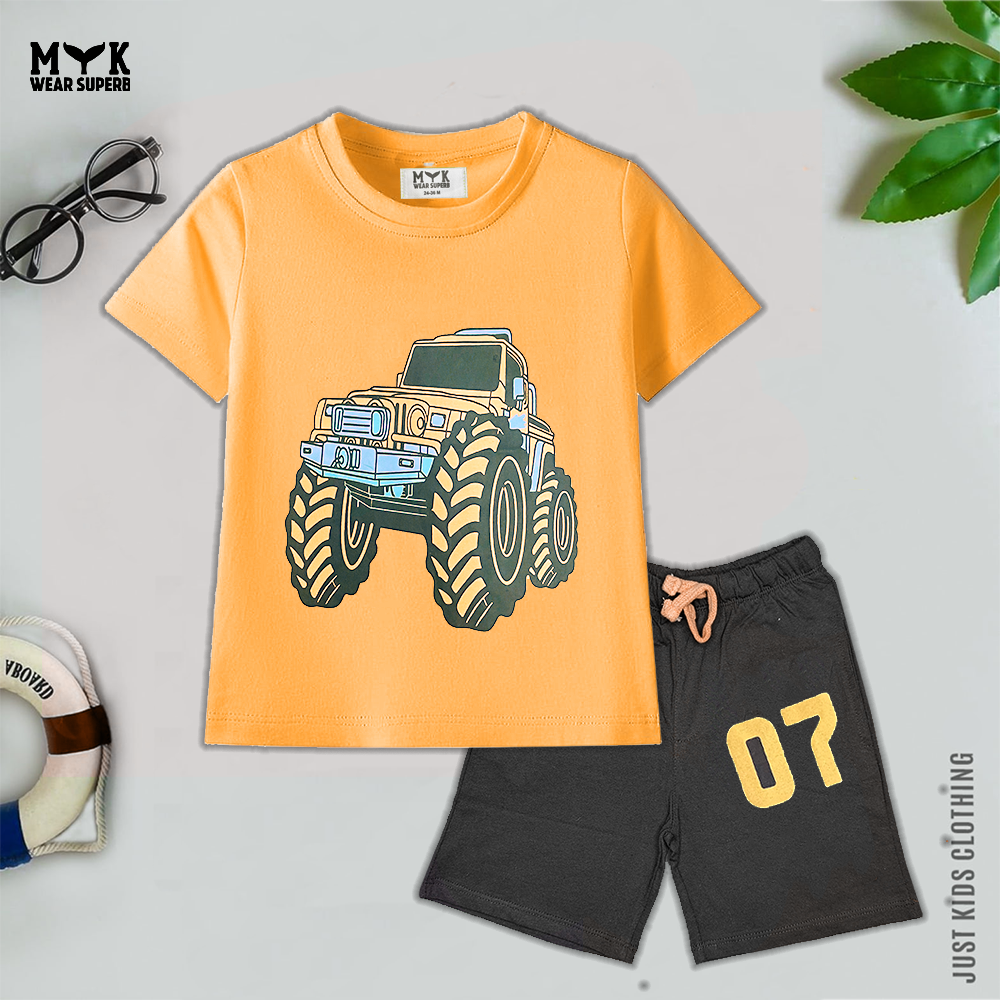 Safari Jeep Light Orange Nicker Suit For Kids