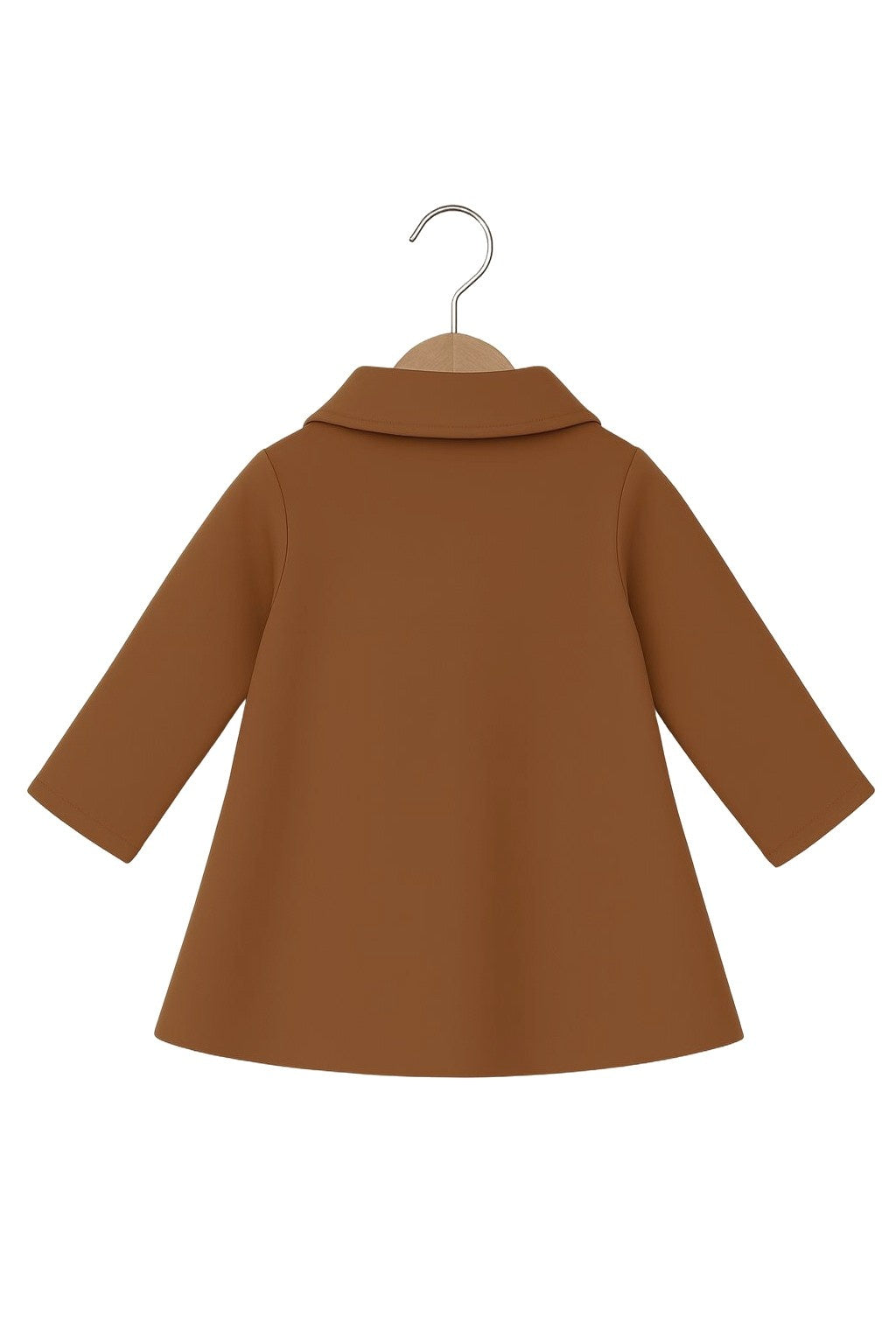 Girls’ camel Bow-Detail Wool Coat