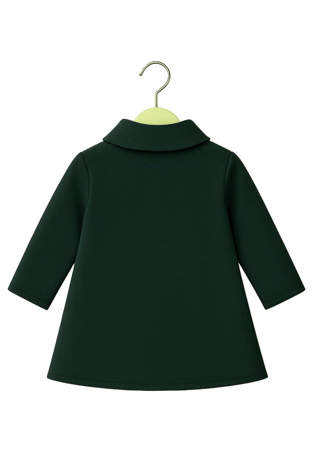 Girls’ Green Bow-Detail Wool Coat